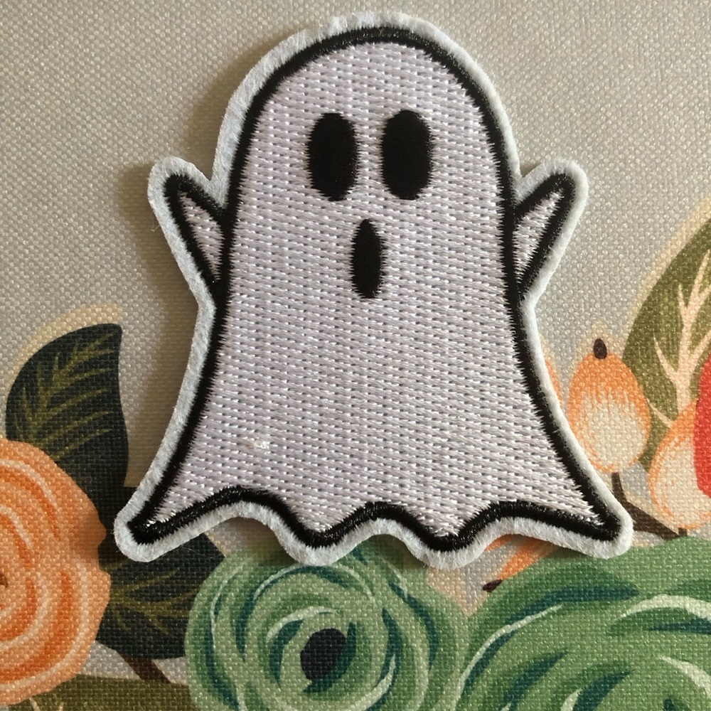 White Ghost Iron-On Patch - Unbranded Cute Ghost Accessory
